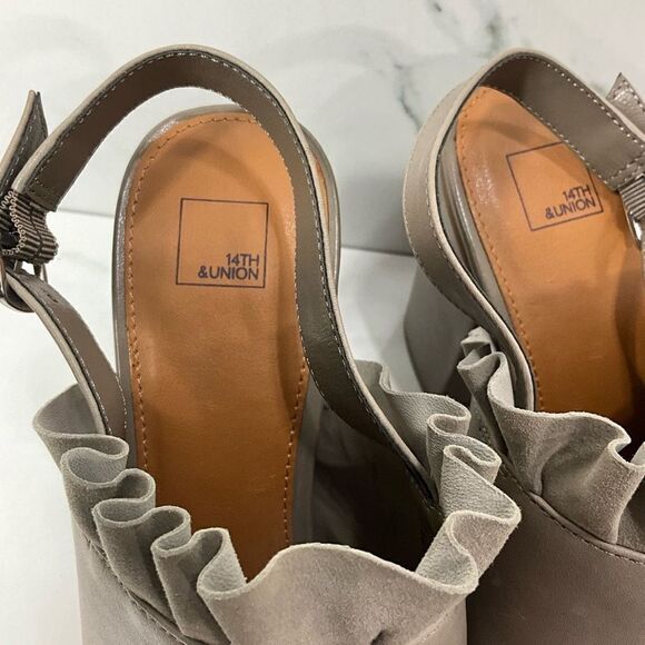 14th & UNION Stone Leather Block Heel Shoes - Picture 6 of 7